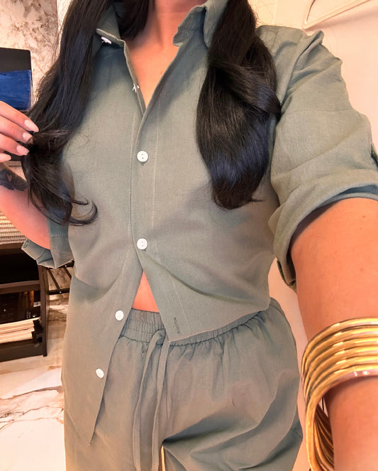 Khaki Linen Set