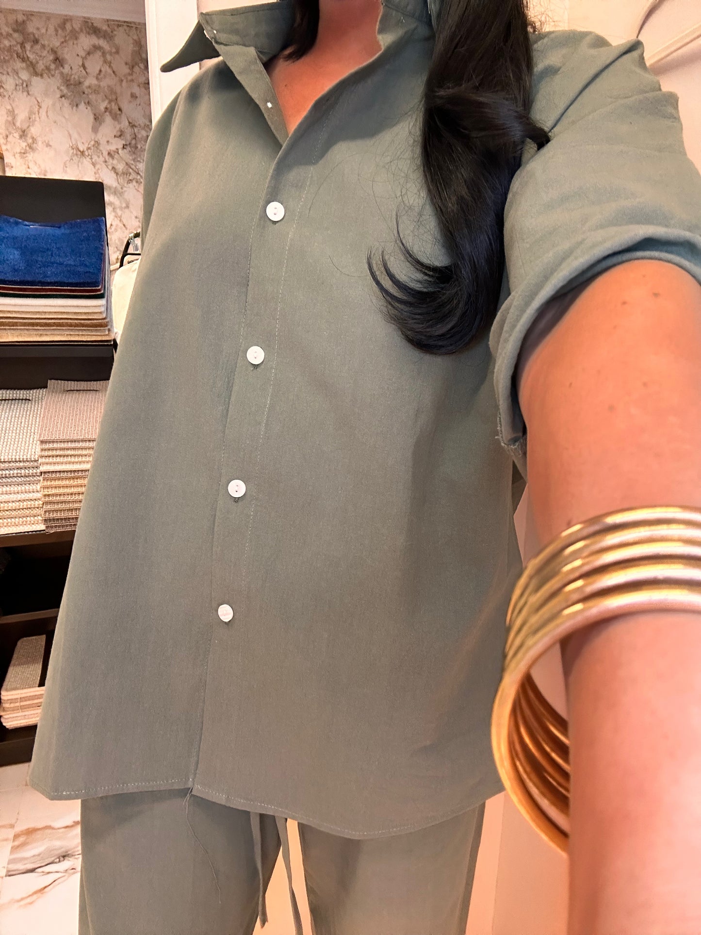 Khaki Linen Set